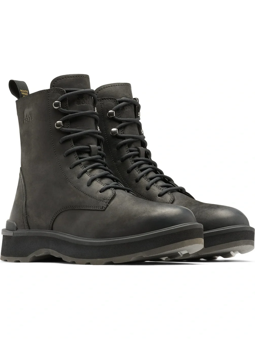 Sorel Black Hi-Line Waterproof Lace-Up Boot Sz 9